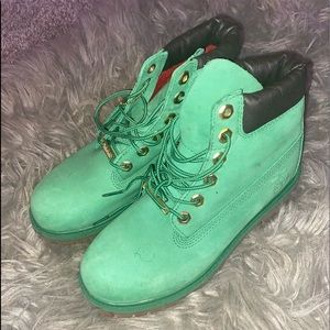 Green Timberland boots